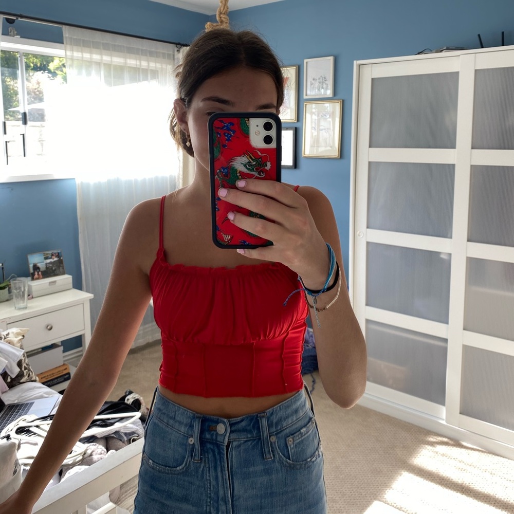 Red princess polly tank top